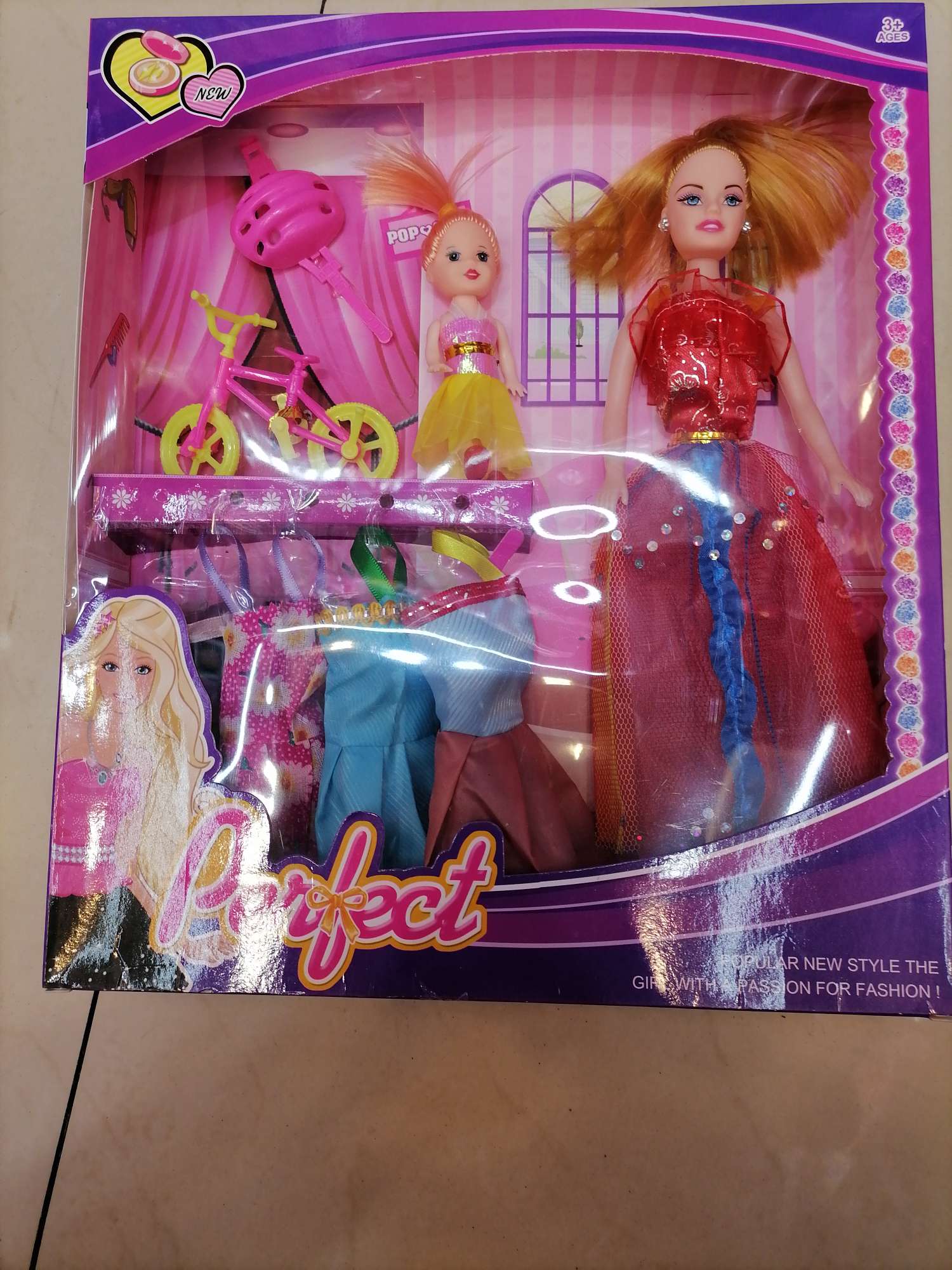 Barbie dolls with little Kelly can be swapped for bicycles