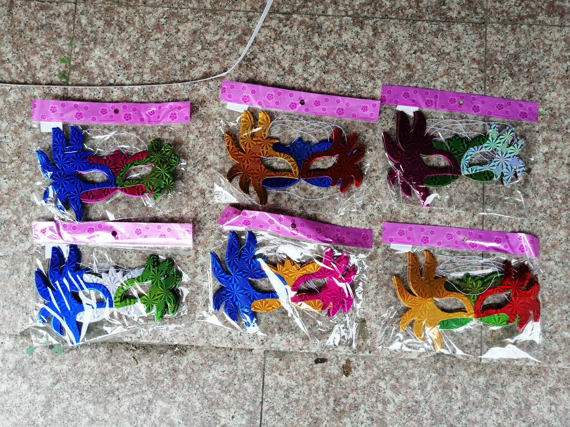 凤凰面具派对装饰面具批发(6/包)