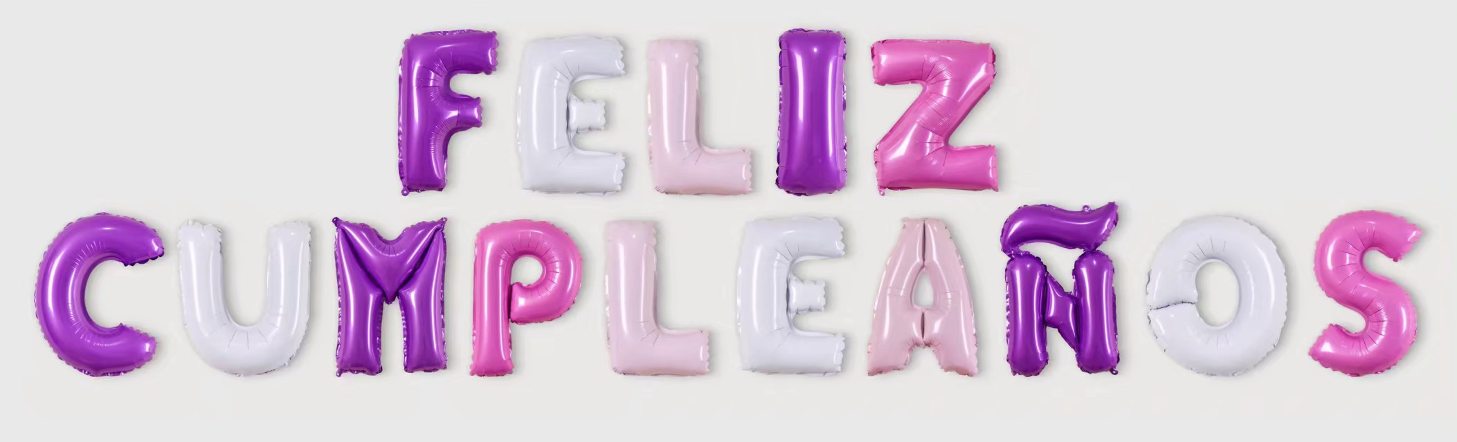 铝膜气球西语生日套装白底实物图