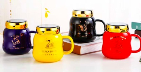 Ceramic water cup, golden style thumbnail