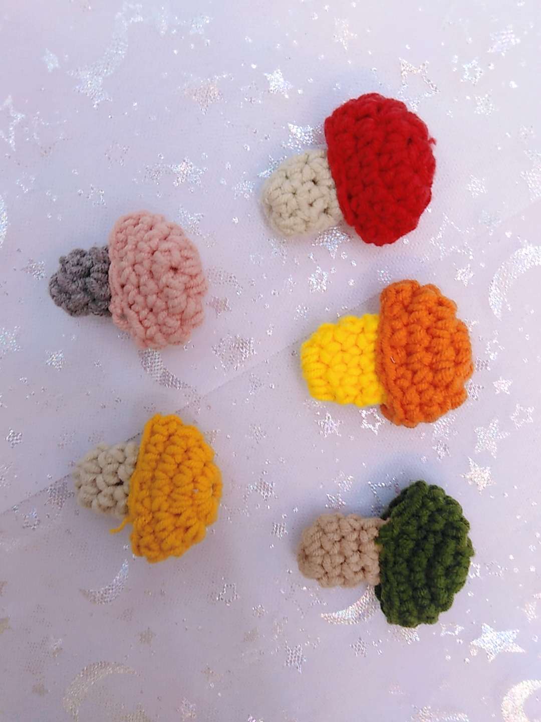 Open flower decoration: Kkspring hand-hooked mushroom with cotton thread thumbnail