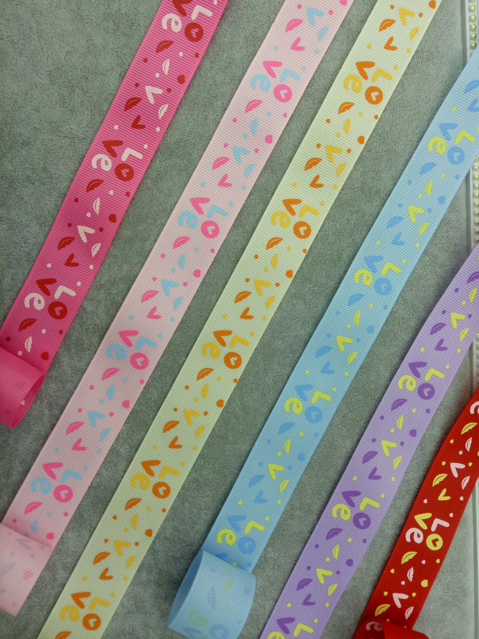 25mm ribbed printed webbing for Valentine's Day series Specification image