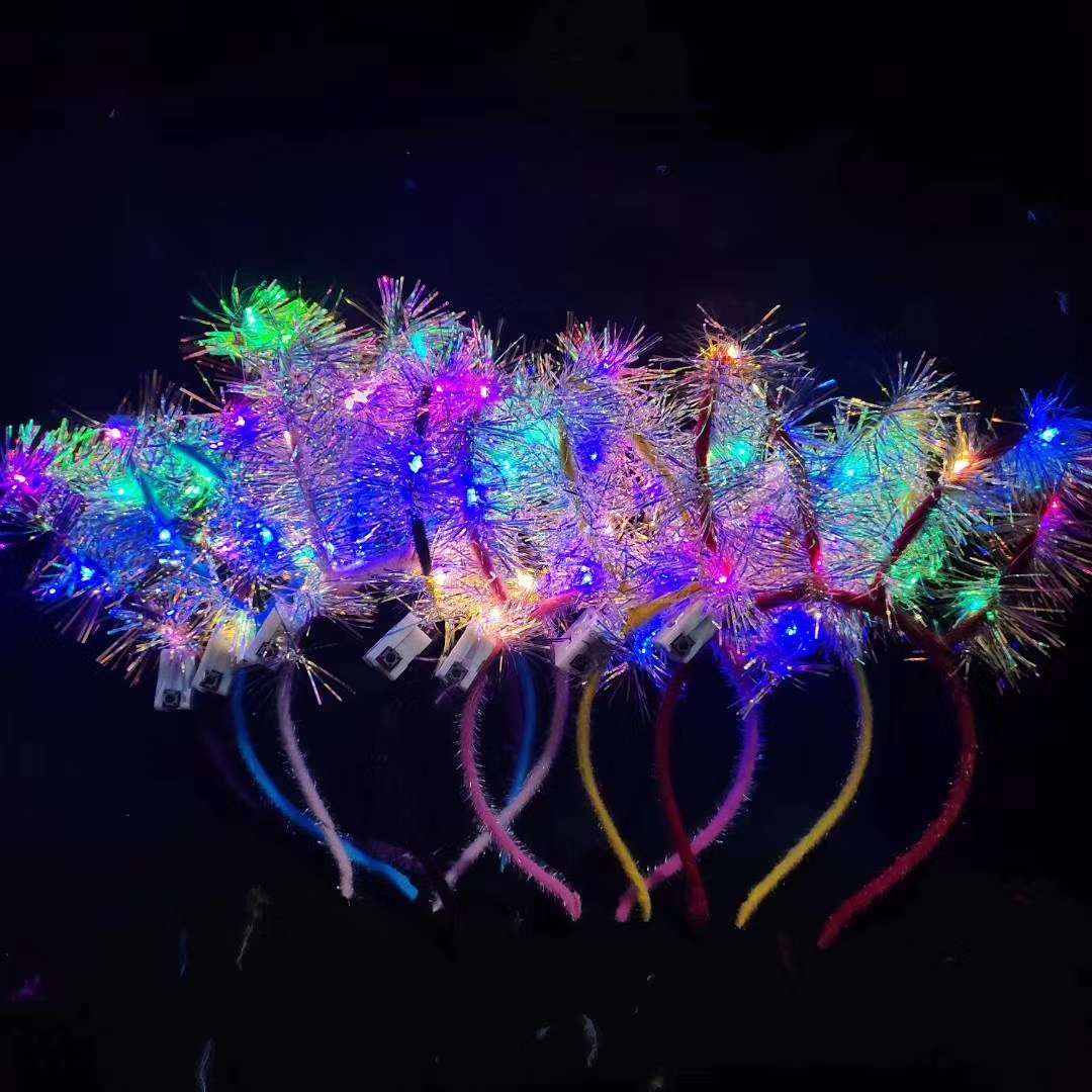 新款发光花环金丝兔耳朵头饰夜市扫码小礼品一元以下地摊厂家直销