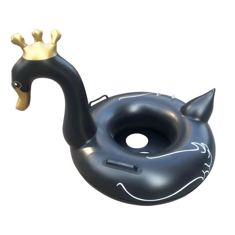 Hot style PVC inflatable crown black goose boat goose cradle baby water AIDS thumbnail