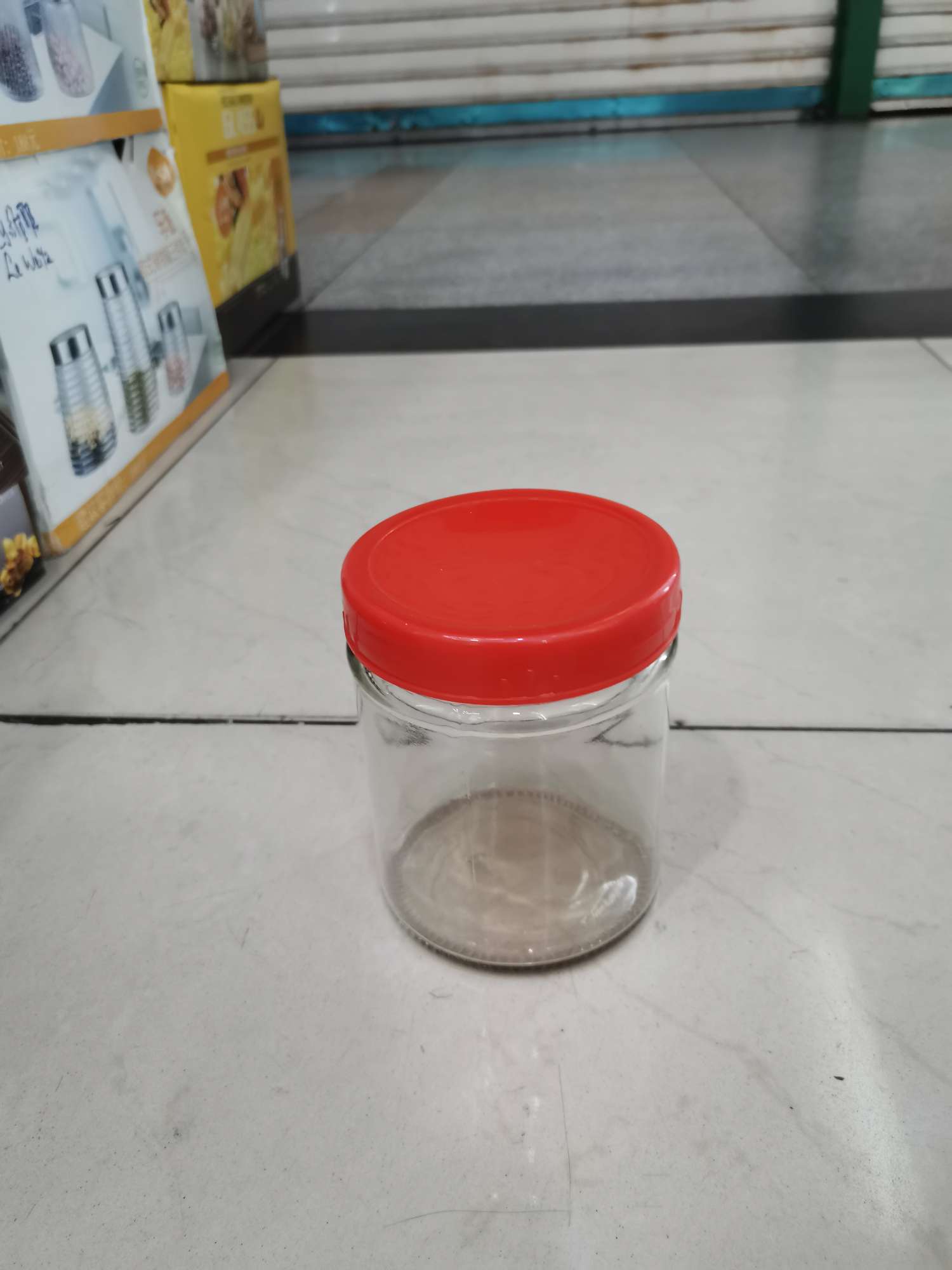Glass jar. details Picture