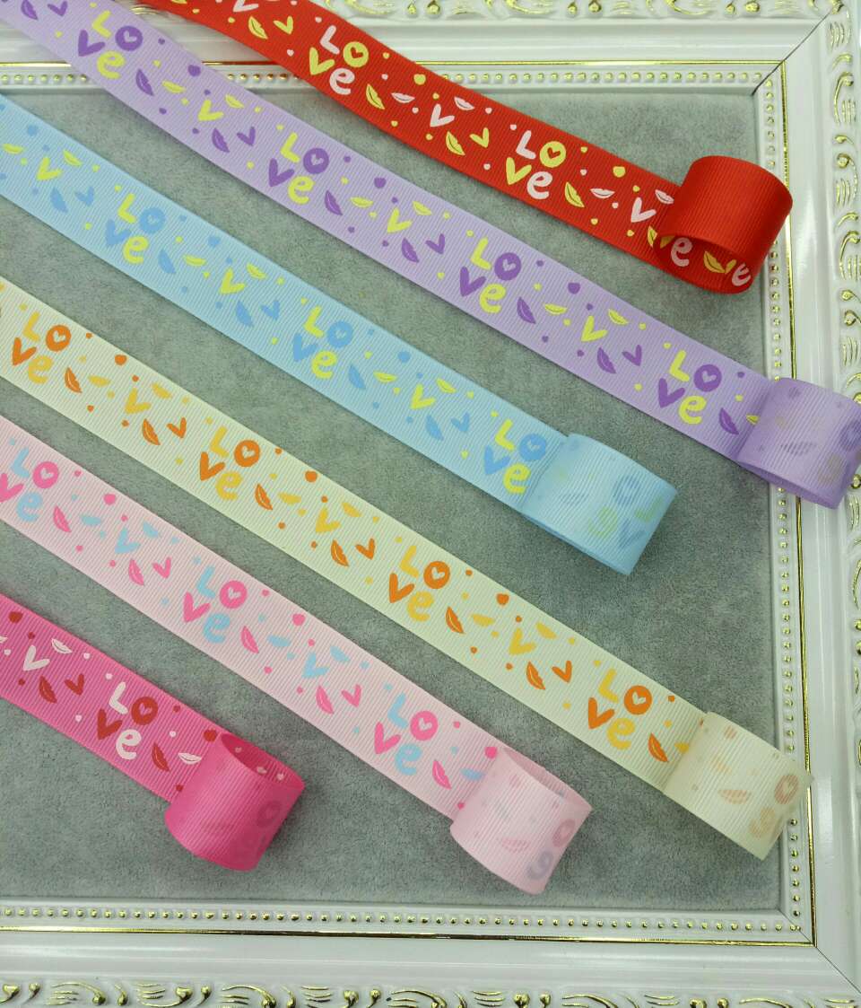 25mm ribbed printed webbing for Valentine's Day series details Picture