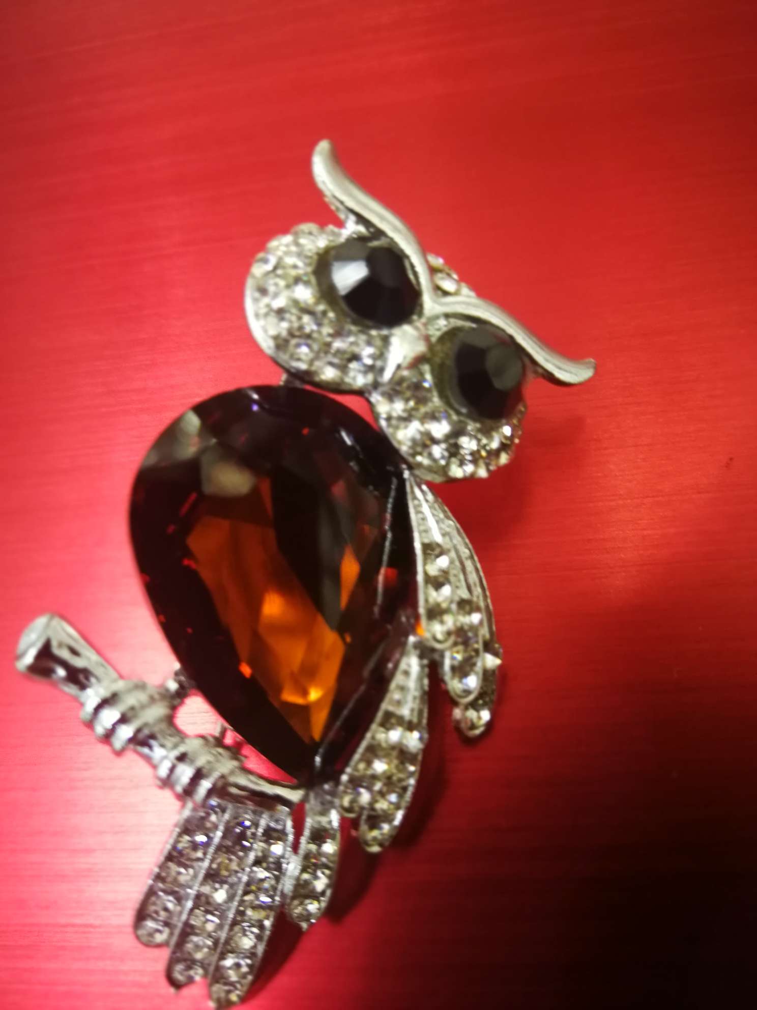 Owl Crystal premium brooch