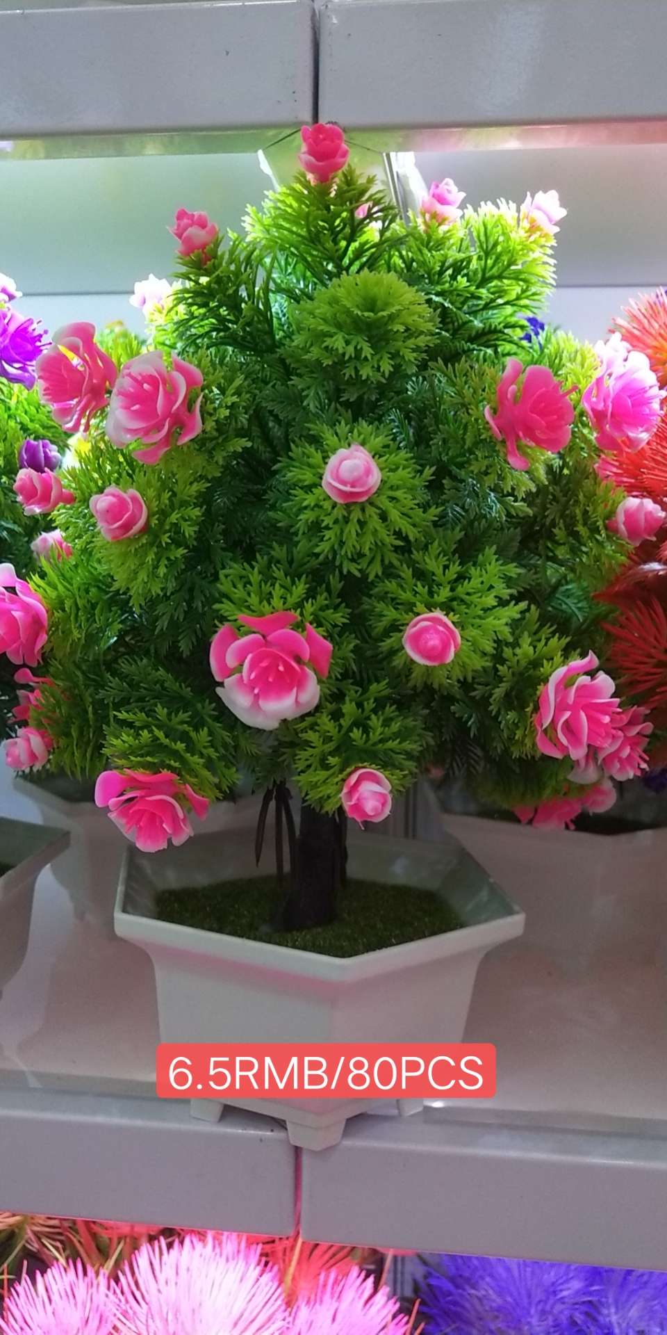Rose Bud office potted artificial flower bonsai
