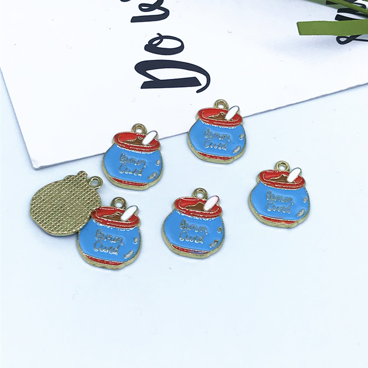 diy alloy accessories Korean version cute honey can painting oil pendant Specification image