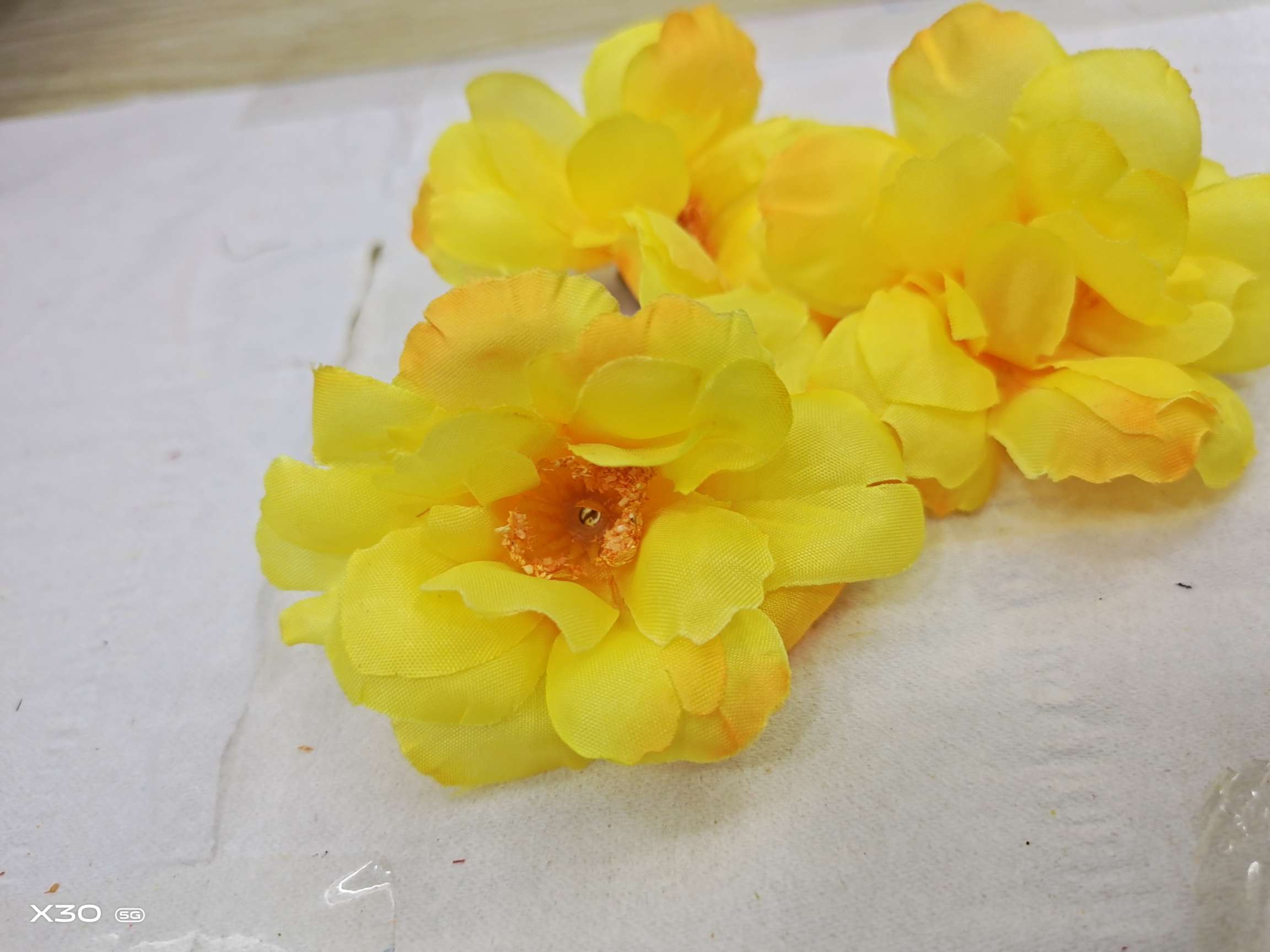 四层黄芯桅子花仿真花仿真花仿真花仿真花仿真花细节图