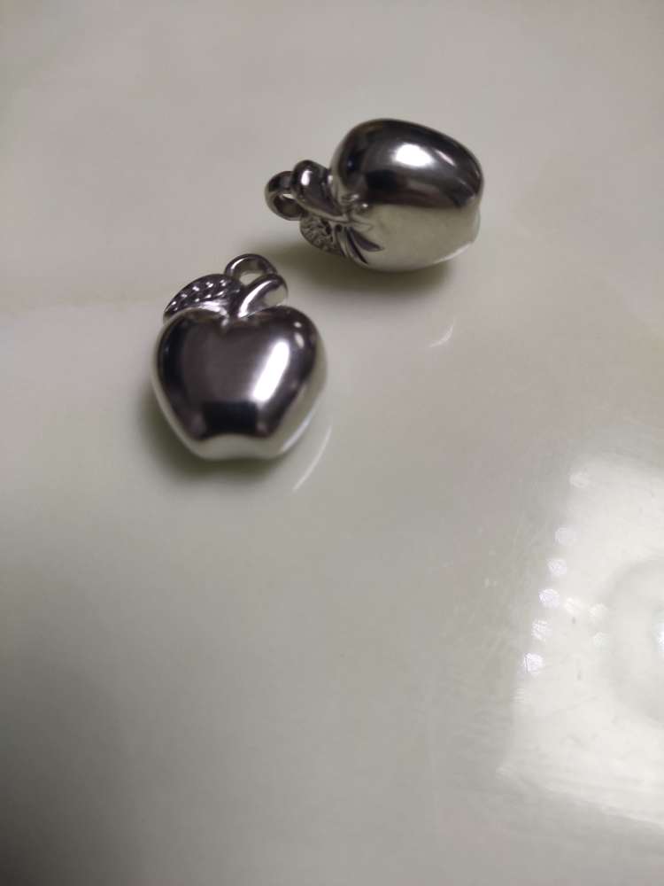 Apple Pendant Ccb Material Electroplated White K Specification drawing