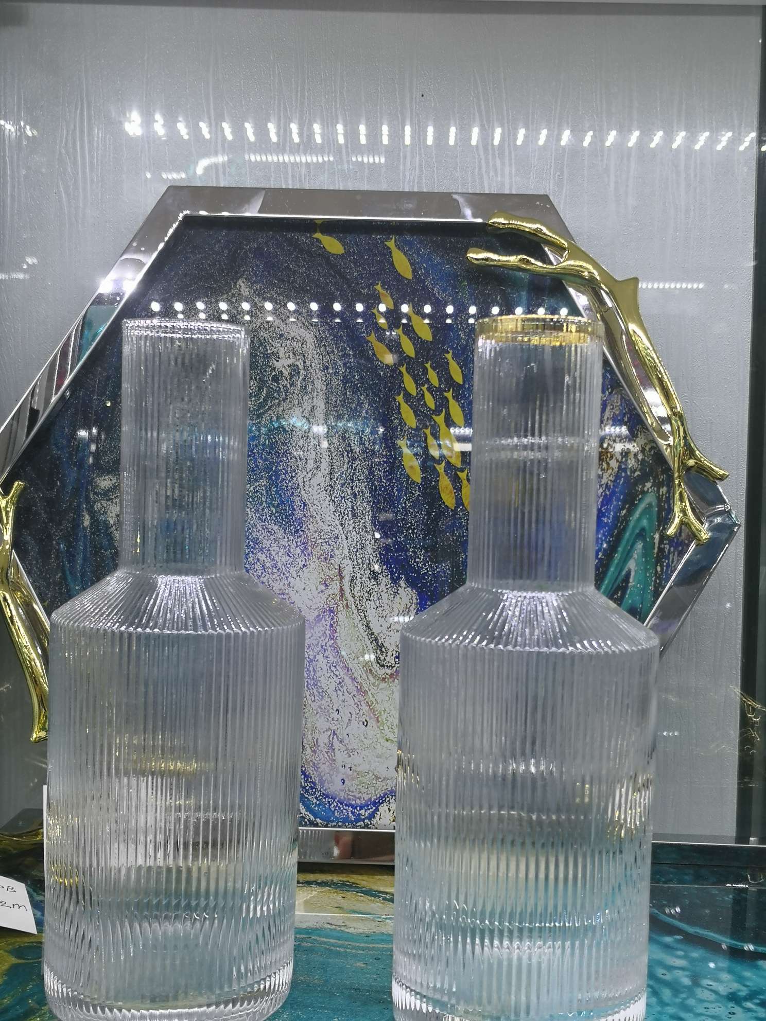 Kikumin Craft Striped Small Mouth Flower Ware Ins Wind Glass Vase Clear Glass Vase details Picture