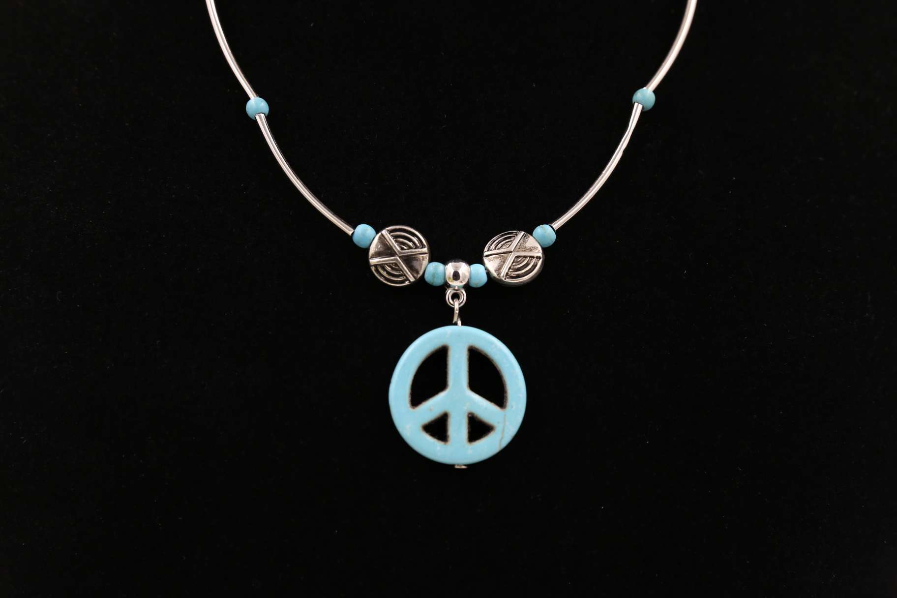 Peace ring necklace turquoise necklace