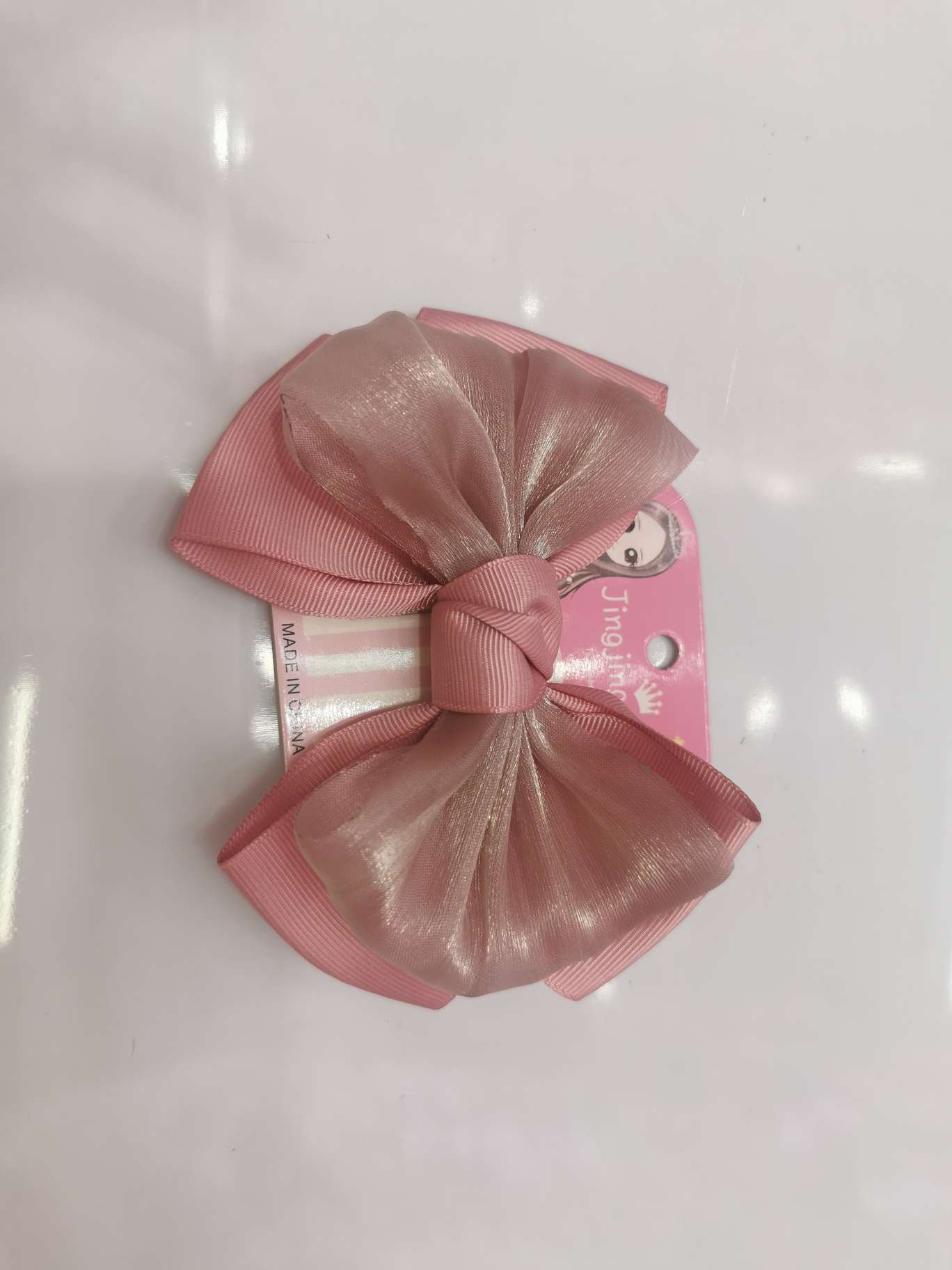 Korean silk bow tie duck clip