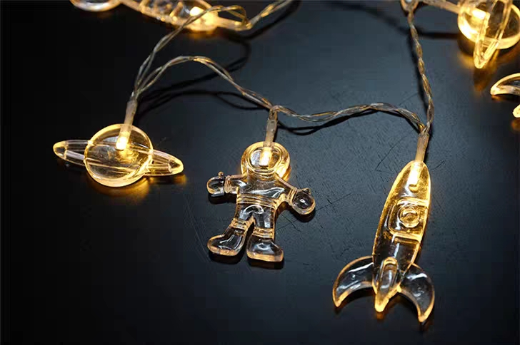 Astronaut Space Network Red light string cartoon children's room decoration astronaut rocket spaceship room layout Specification image