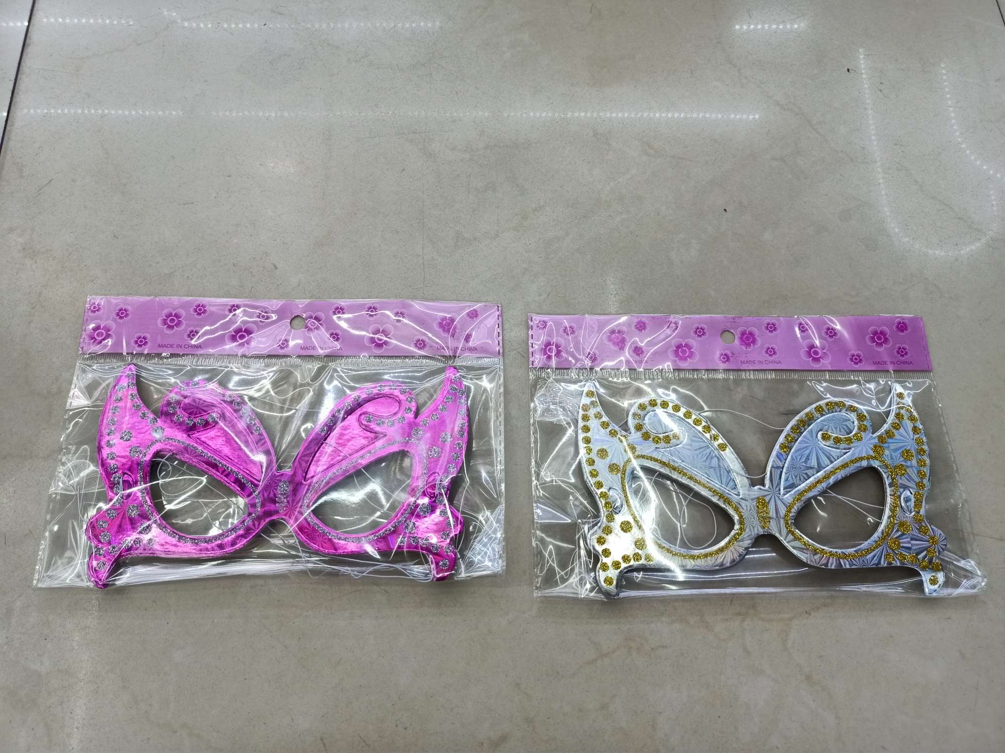 单层金粉蝴蝶面具 6个一包
