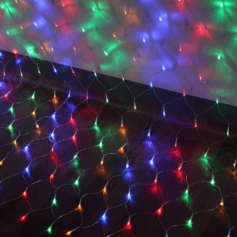 led small colored lights, string lights, flashing lights, popular fishing net lights, courtyard decoration, garden atmosphere arrangement, seven-color color-changing details Picture