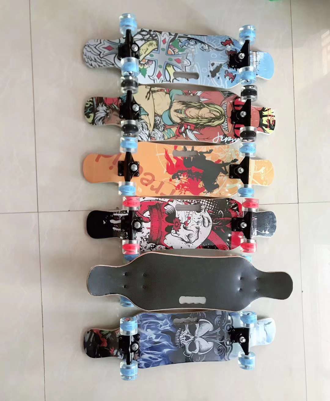 Wooden skateboard wheels with lights