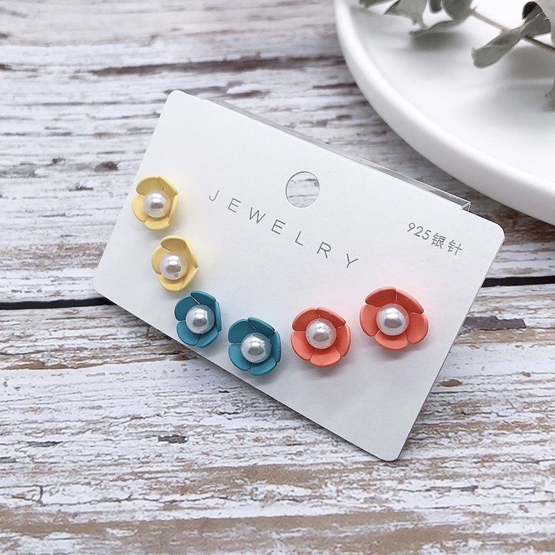 925 Silver needle stud earrings, stud earrings, color-preserving stud earrings, girl stud earrings, 3 pairs per clip undefined