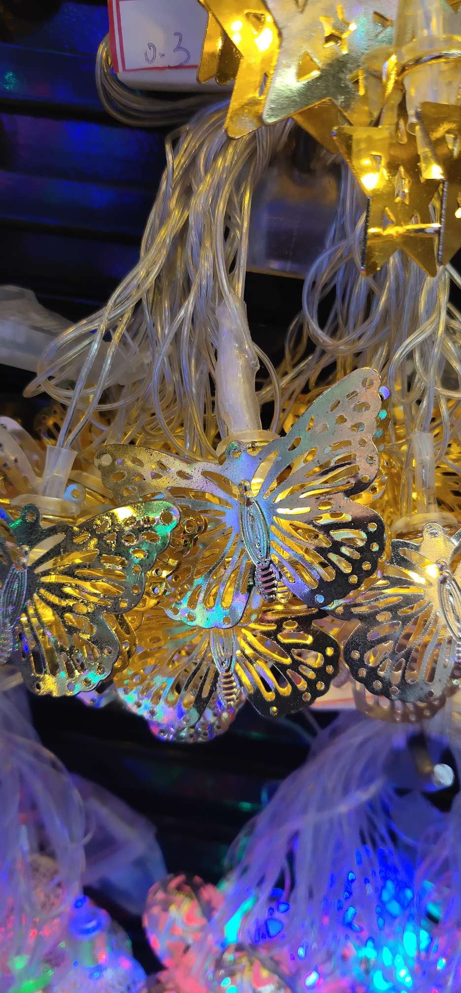 20 Lights Wrought Iron Warm White Long Bright Butterfly Christmas Lights Festive Lights Specification drawing