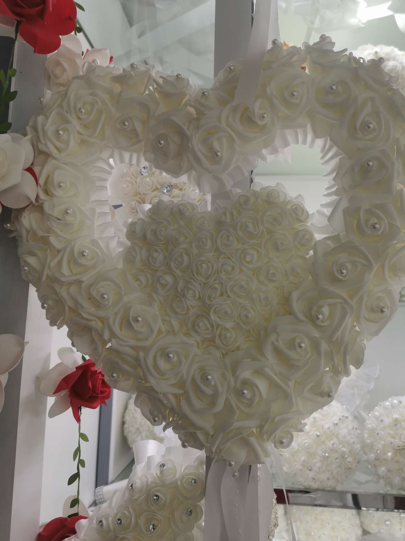 Wedding pendants: Heart pendants, 45cm, letter heart pendants, foam flowers, Only Love Wedding supplies