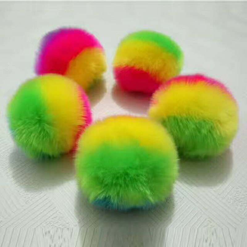 仿獭兔毛球pompom毛毛球仿毛球人造毛球挂件仿兔毛球可订制产品图