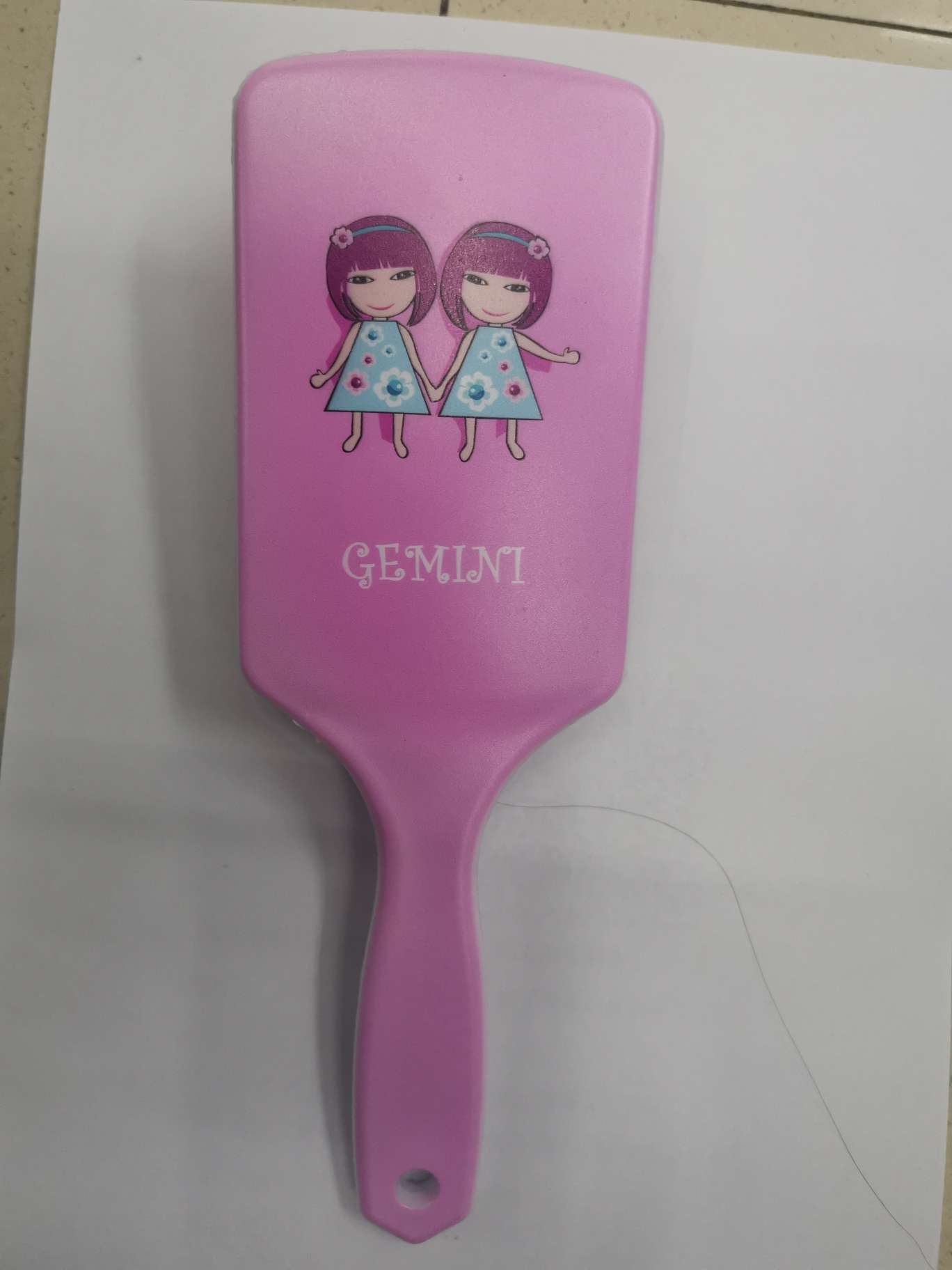 Pink printed girl comb
