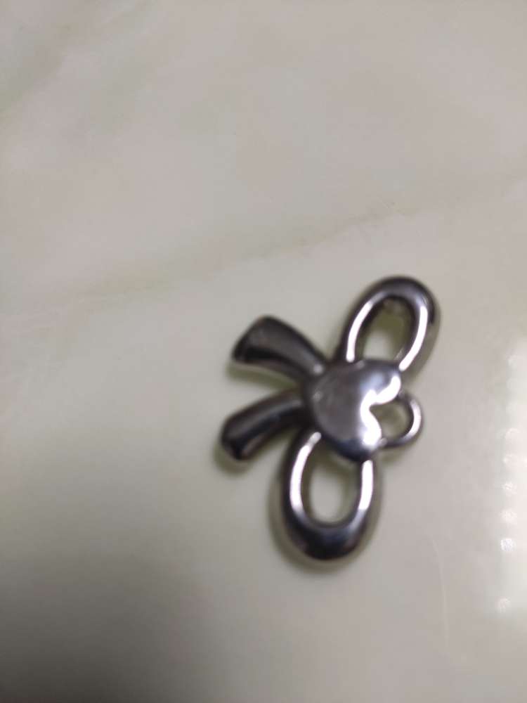 Bow Pendant Ccb Material, Electroplated White K Specification drawing