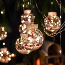 led小鹿灯圣诞树圣诞铃铛铜丝灯窗帘灯房间装饰许愿球浪漫