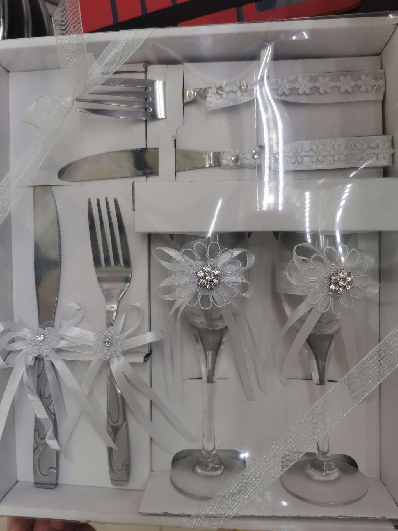 Wedding party wine glasses, knife and fork six-piece set, candlelight dinner romantic set, glass cups, Only Love wedding supplies details Picture