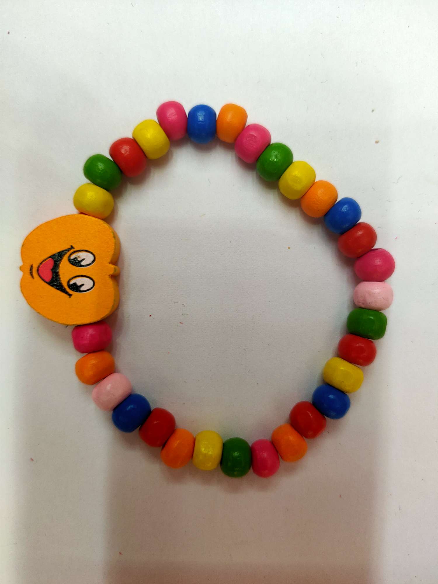 New Apple Smiley sweet style children's wooden bead bracelet colored wood products