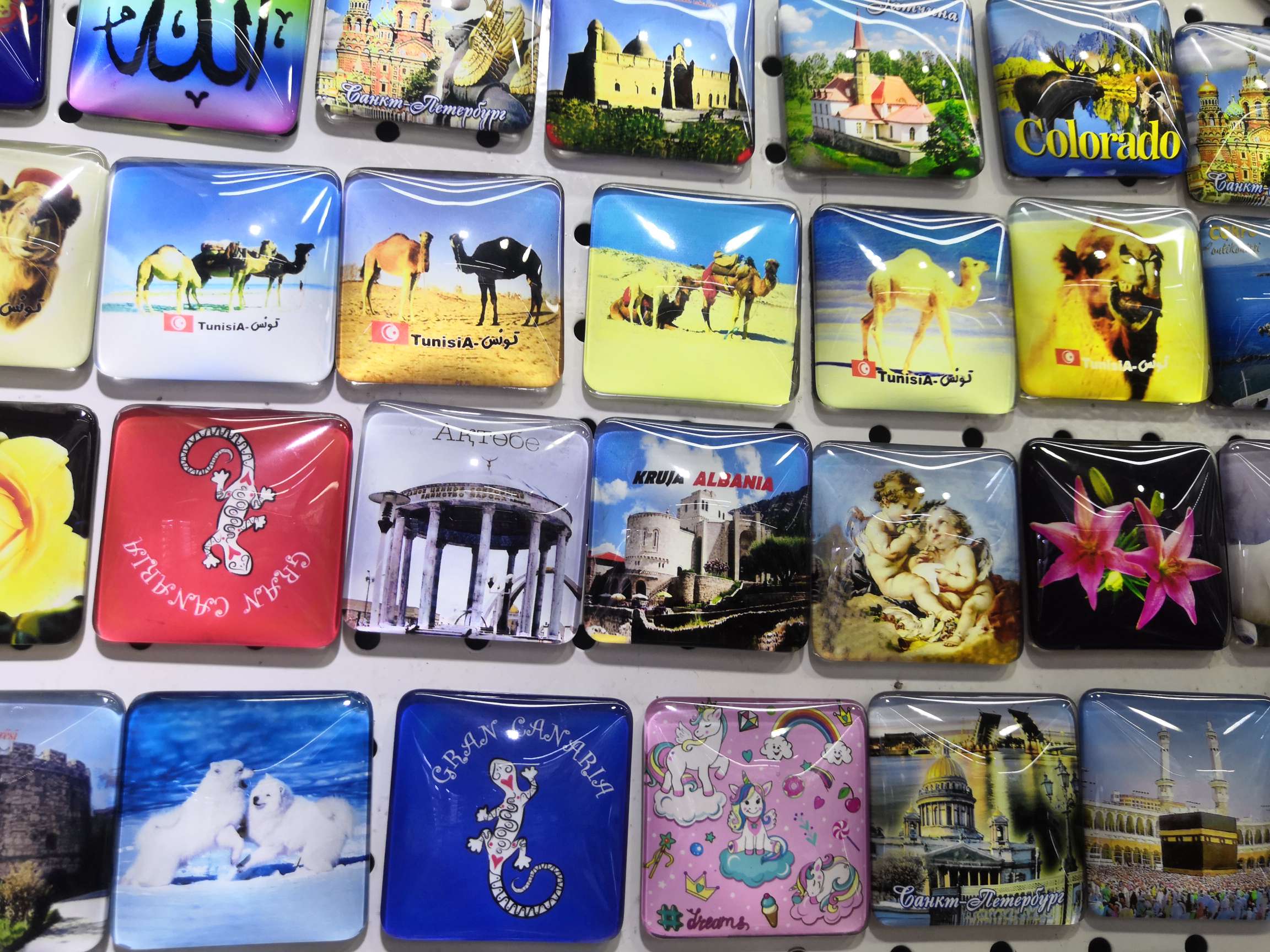 Yan Fan Crystal Craft 7951 color-printed Crystal 5.5X5.5 square fridge magnet details Picture