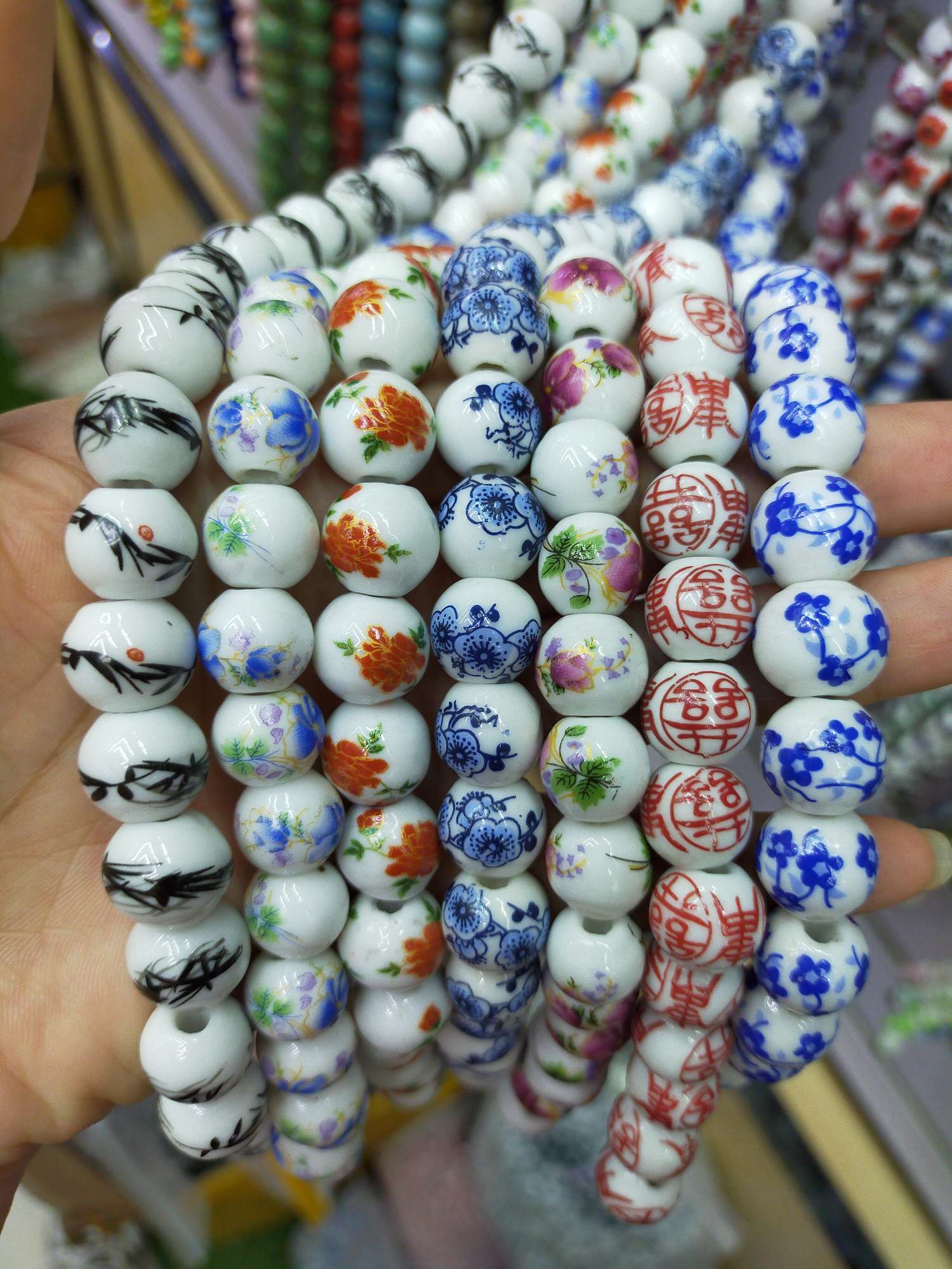 12 cm ceramic decal beads thumbnail