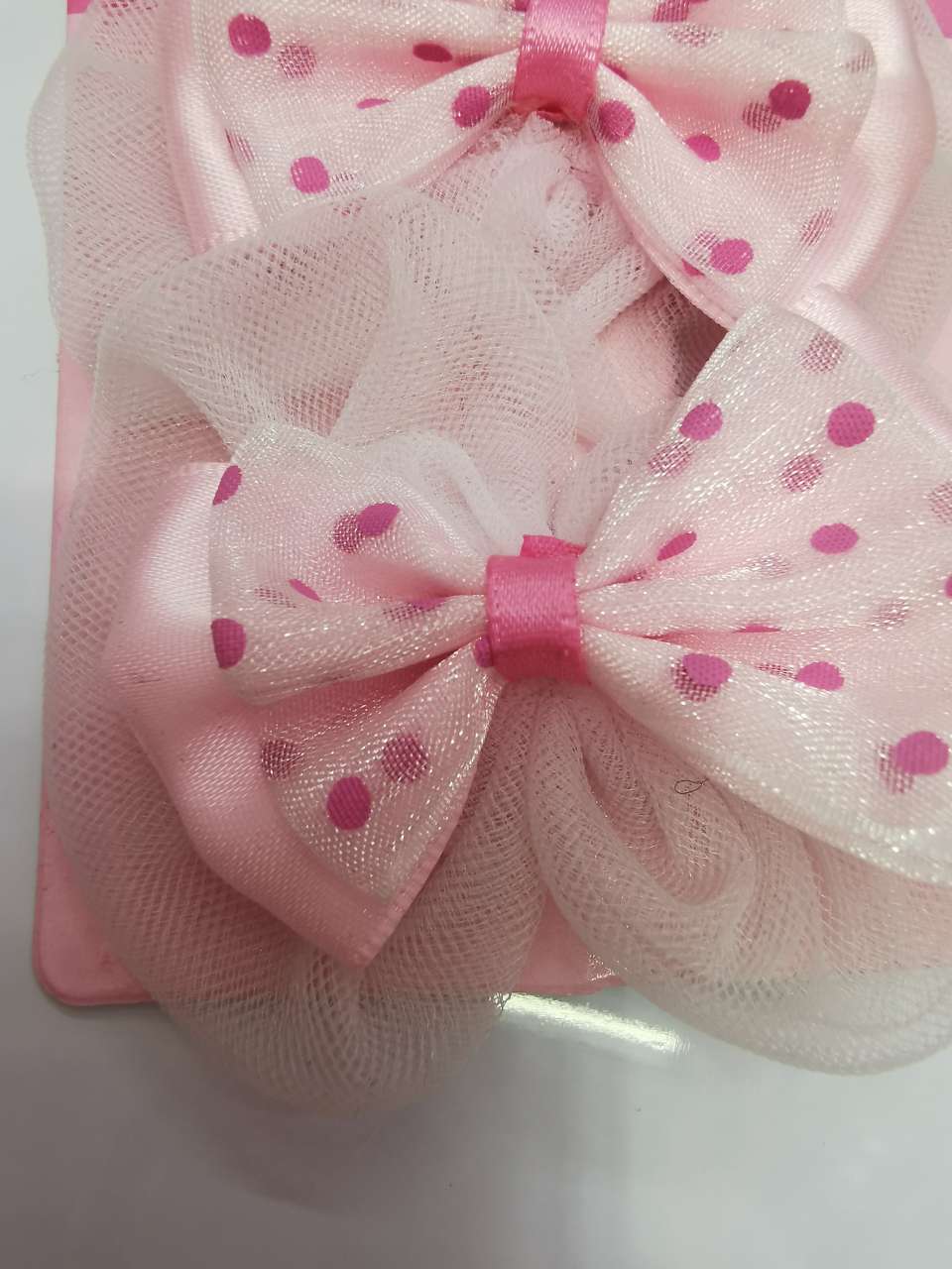 Pointed-dot gauze net figure-eight bow tie duck clip Specification image