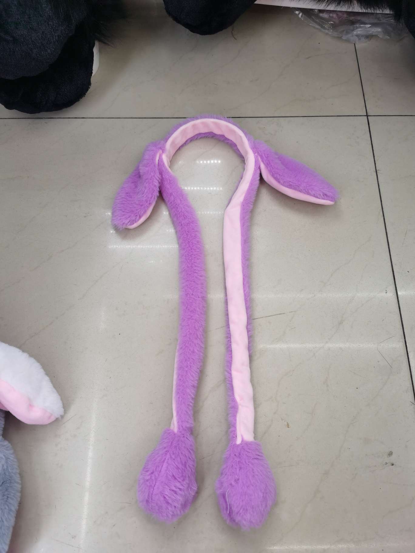 Xinqiqu 1168 Douyin Popular plush toy Shirley Mei Slow Rebound Doll Chair Cute and fun Ears can move airbag hair band purple
