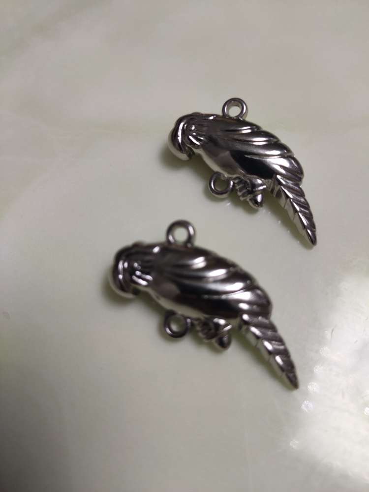 Parrot Pendant Ccb Material Electroplated White K