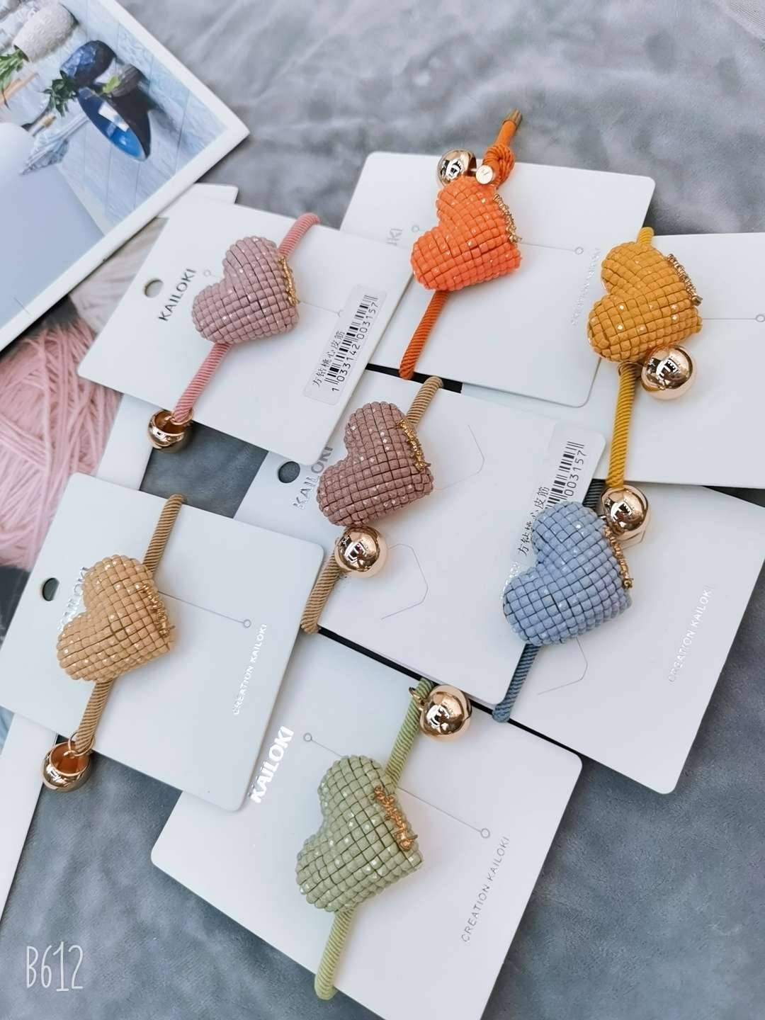 Korean version of the lovely beads ball headdress bracelet bracelet dual-use girls pearl love hair ring tie hair band thumbnail