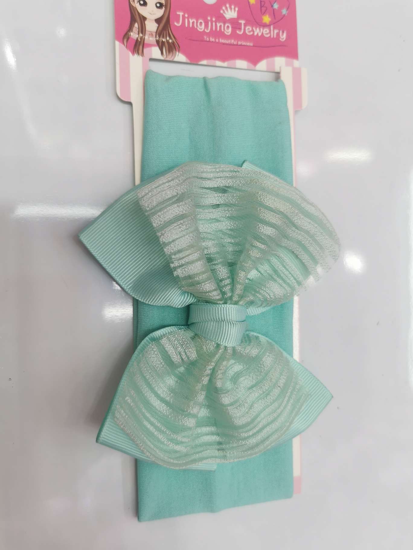Striped seerkraut bow tie children's hair band
