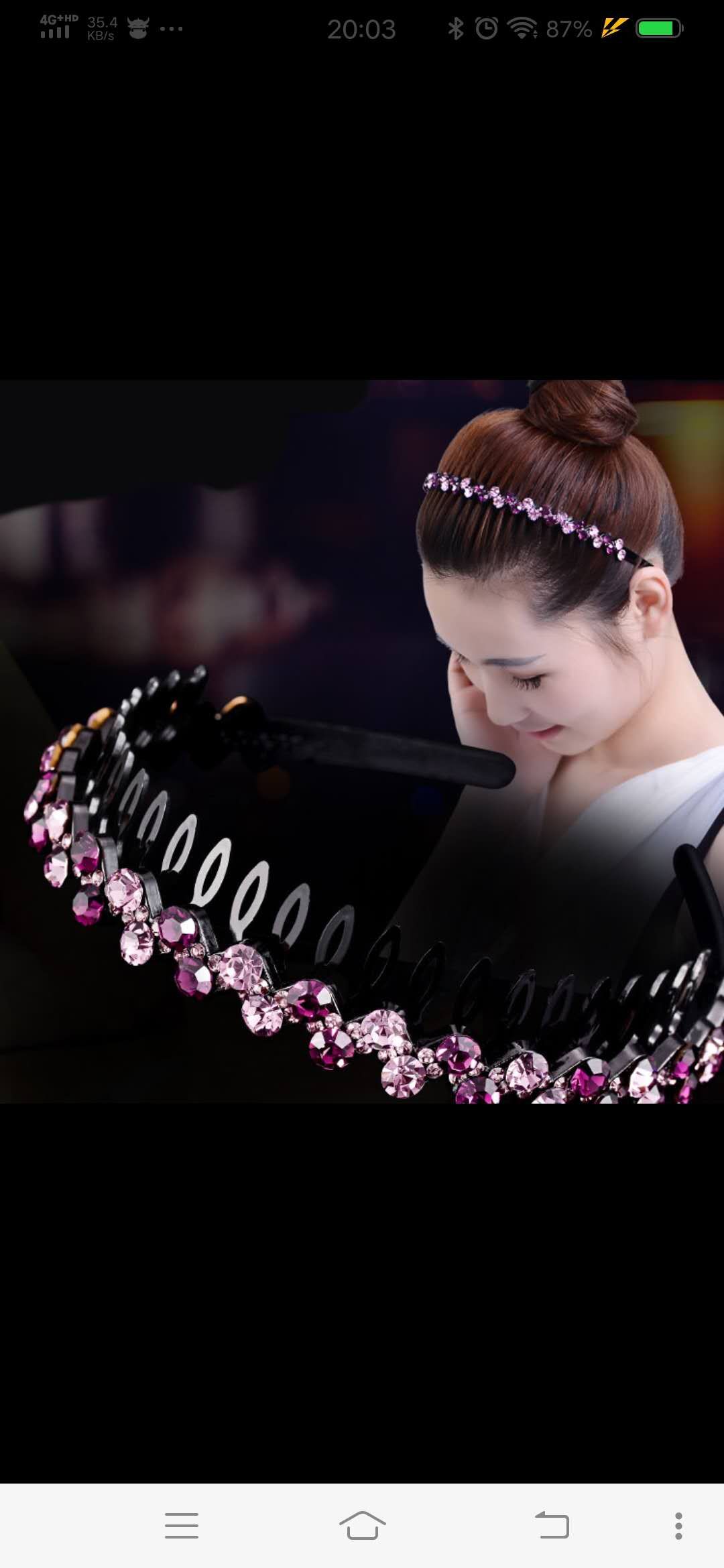 Rhinestone hair hoop anti-slip hair grottoes web celebrity set with drill pressure hair hoop female bangs hair clip head clip hair accessory pearl style 9 thumbnail