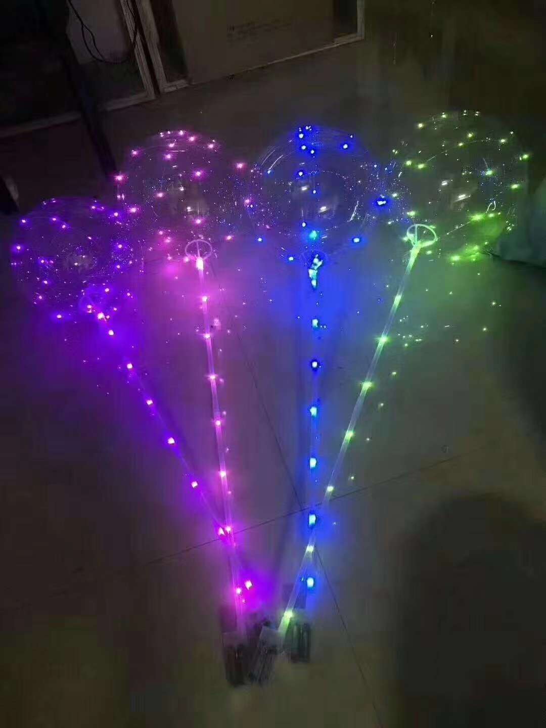 波波球3节电池手柄70公分杆3米灯线七彩灯光透明球500套起批详情图6