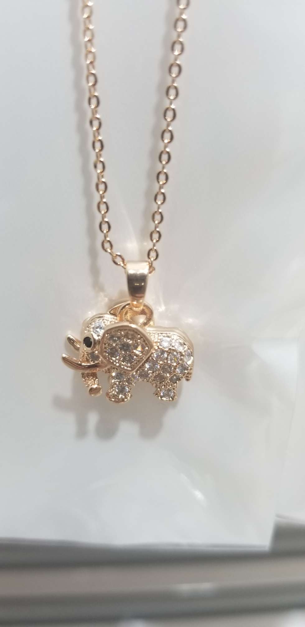 Vintage choker creative zircon necklace color preserving elephant thumbnail