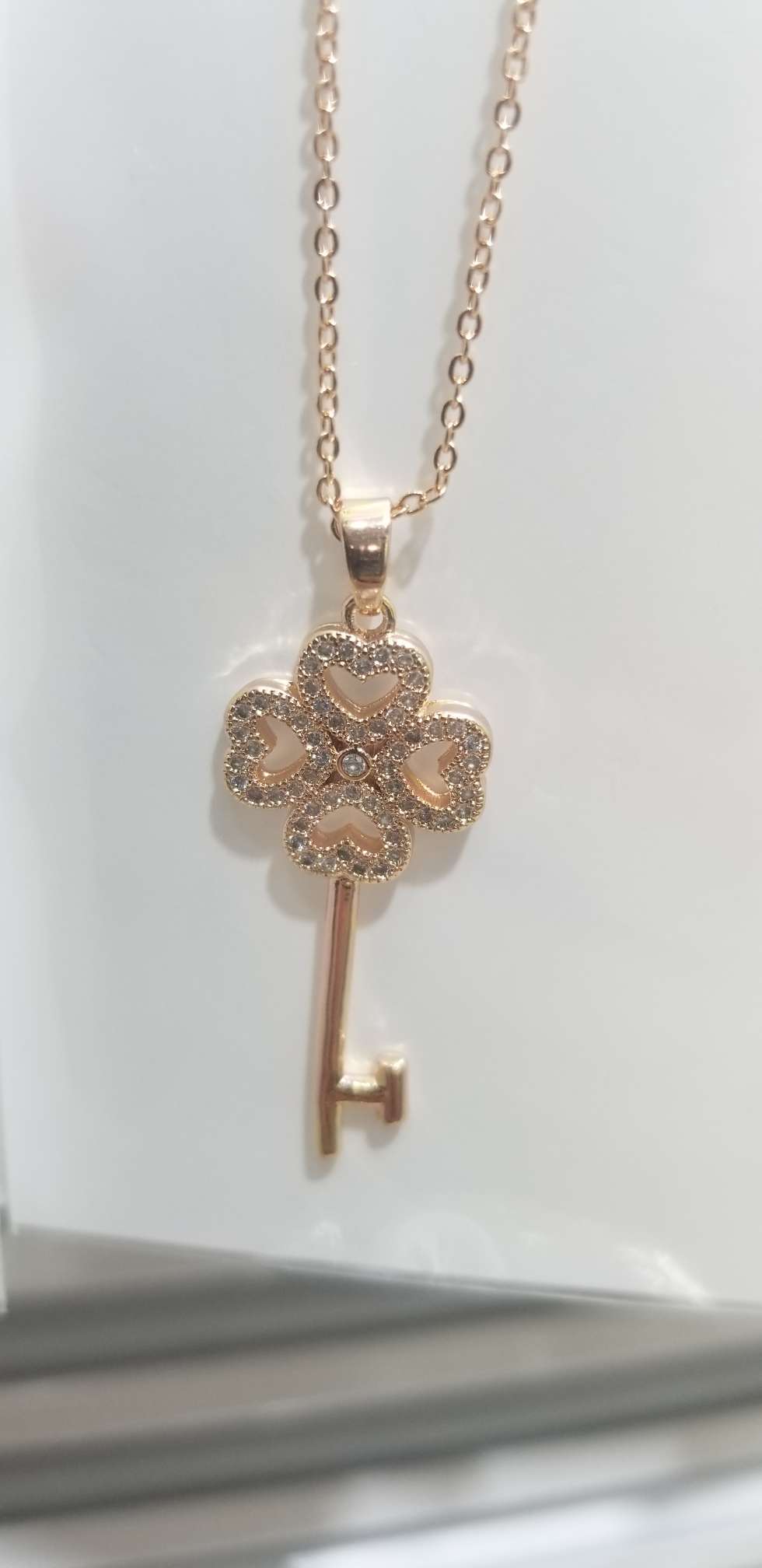 Vintage choker creative zircon necklace color preserving plum key thumbnail