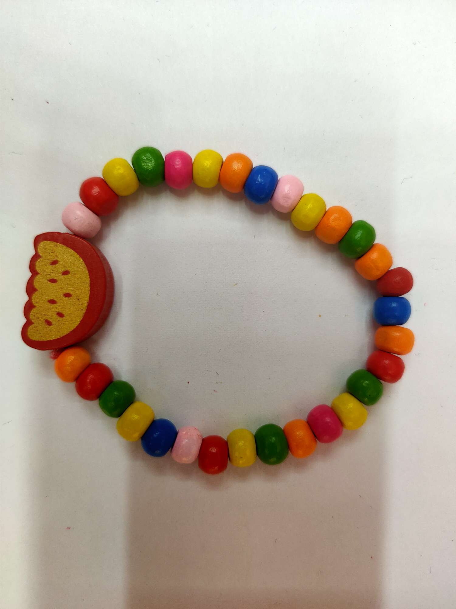 新款西瓜甜美风格儿童木珠手链彩色木制品