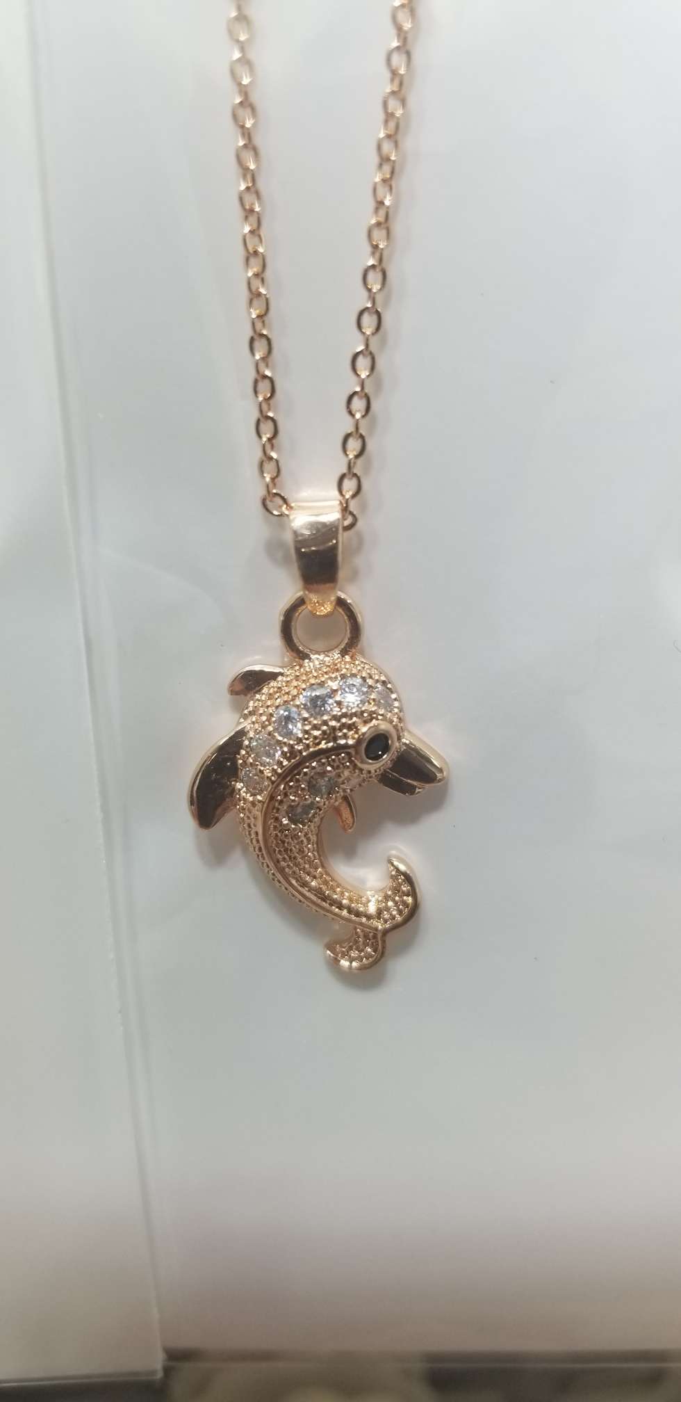 Vintage choker Creative zircon necklace color dolphin full figure