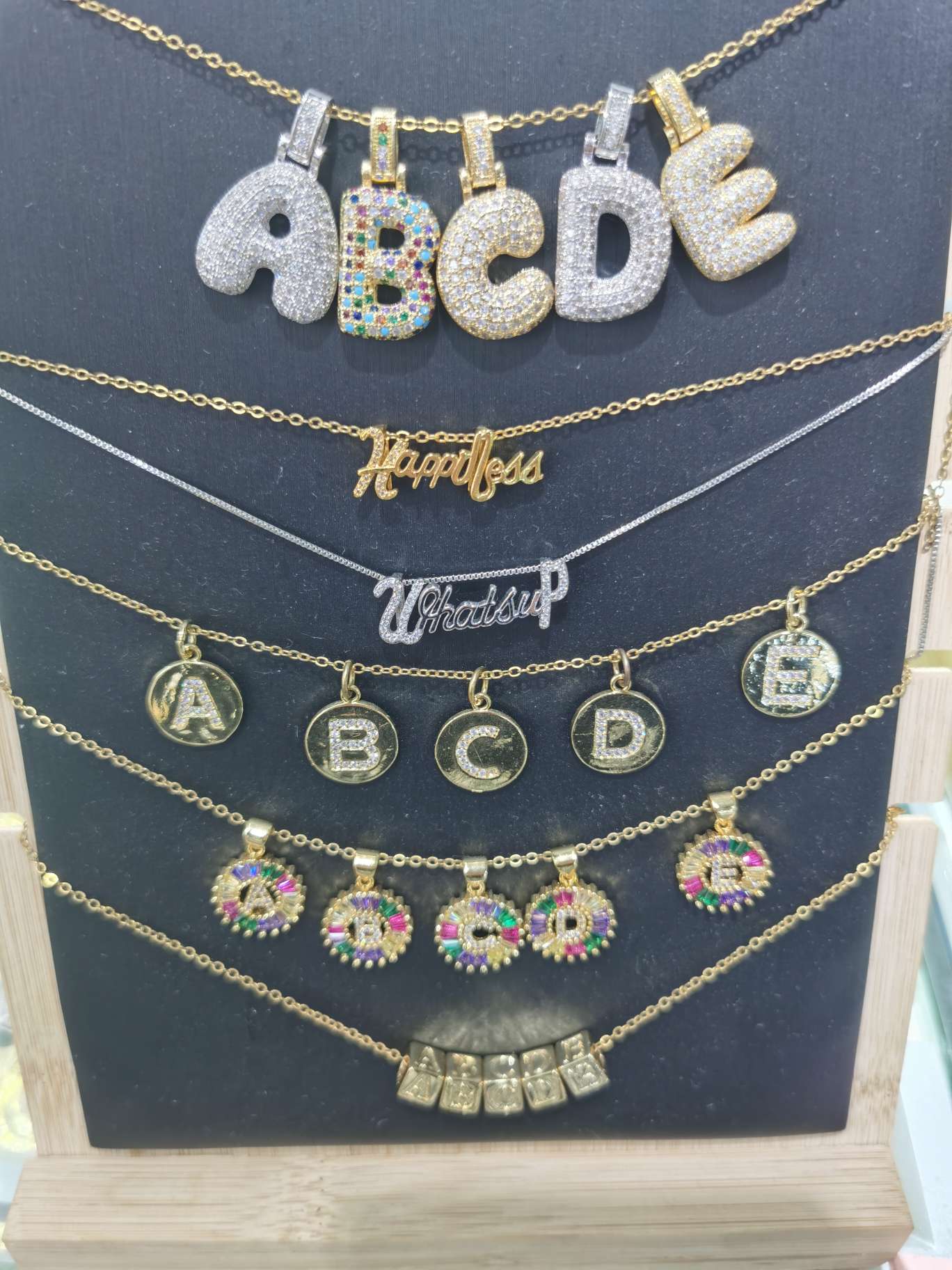 2020 Letter necklace, letter accessories, Letter earrings details Picture