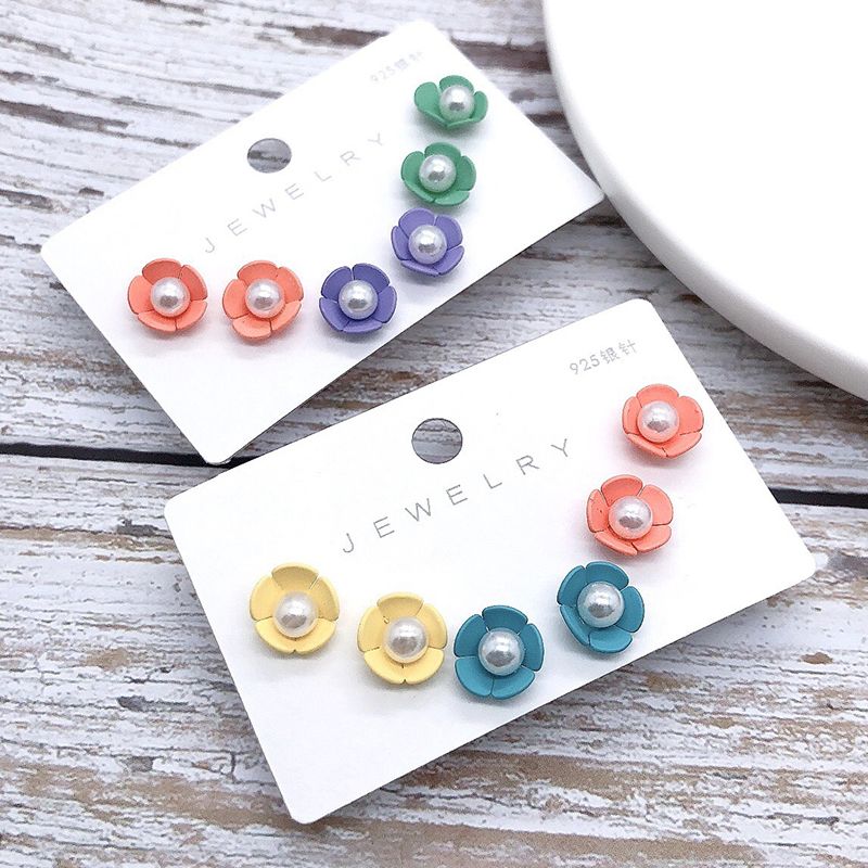 925 Silver needle stud earrings, stud earrings, color-preserving stud earrings, girl stud earrings, 3 pairs per clip