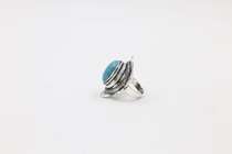 Wave ring Turquoise ring Alloy ring