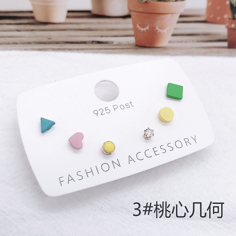 925 Silver Needle Stud earrings, color-preserving stud earrings, girlish style stud earrings Specification image