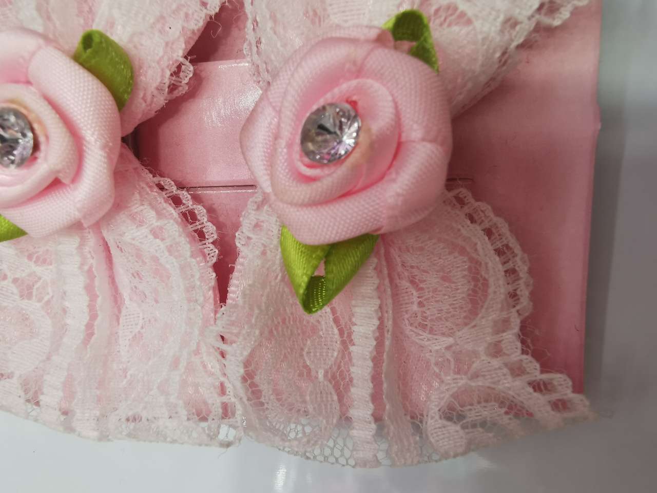 Diamond-encrusted flower heart lace bow tie duckling clip Specification image