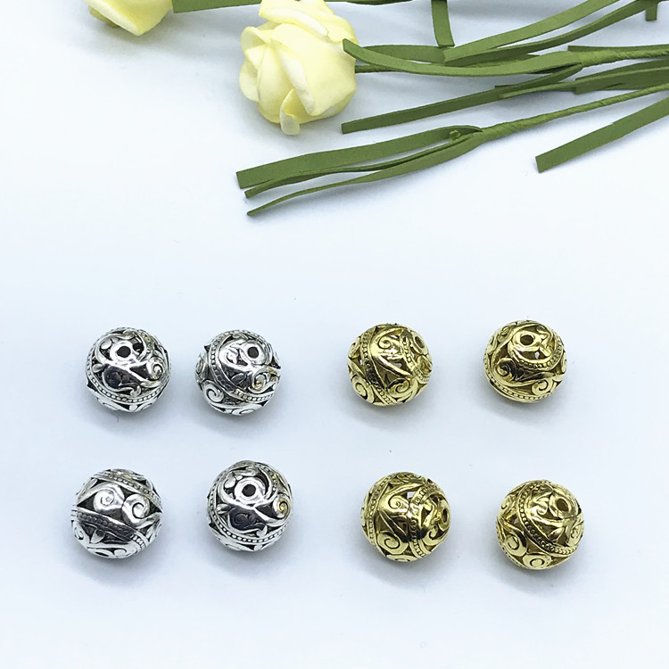 DIY jewelry accessory bracelet, alloy carved scattered beads, retro hollowed-out undefined